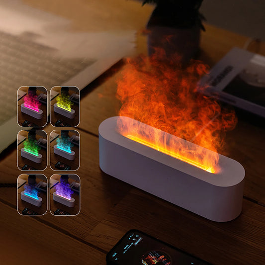 RGB Flame Aroma Diffuser & Humidifier – 7-Color USB Air Purifier for Bedroom