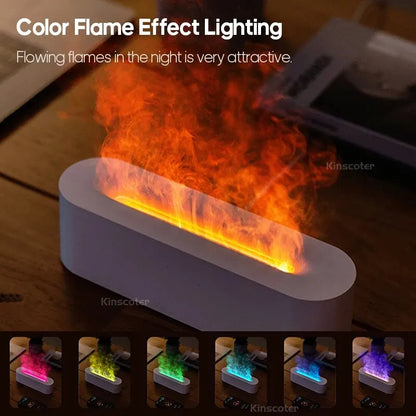 RGB Flame Aroma Diffuser & Humidifier – 7-Color USB Air Purifier for Bedroom